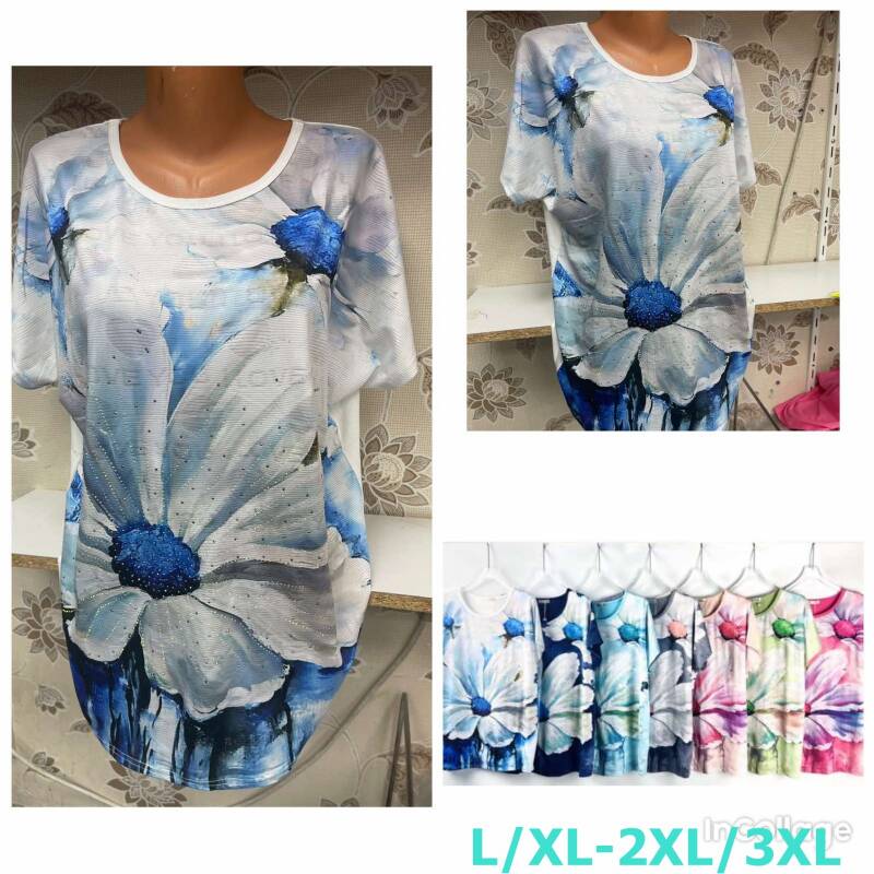 Bluzki damskie Roz L/XL-2XL/3XL, Mix Kolor Paczka 12 szt